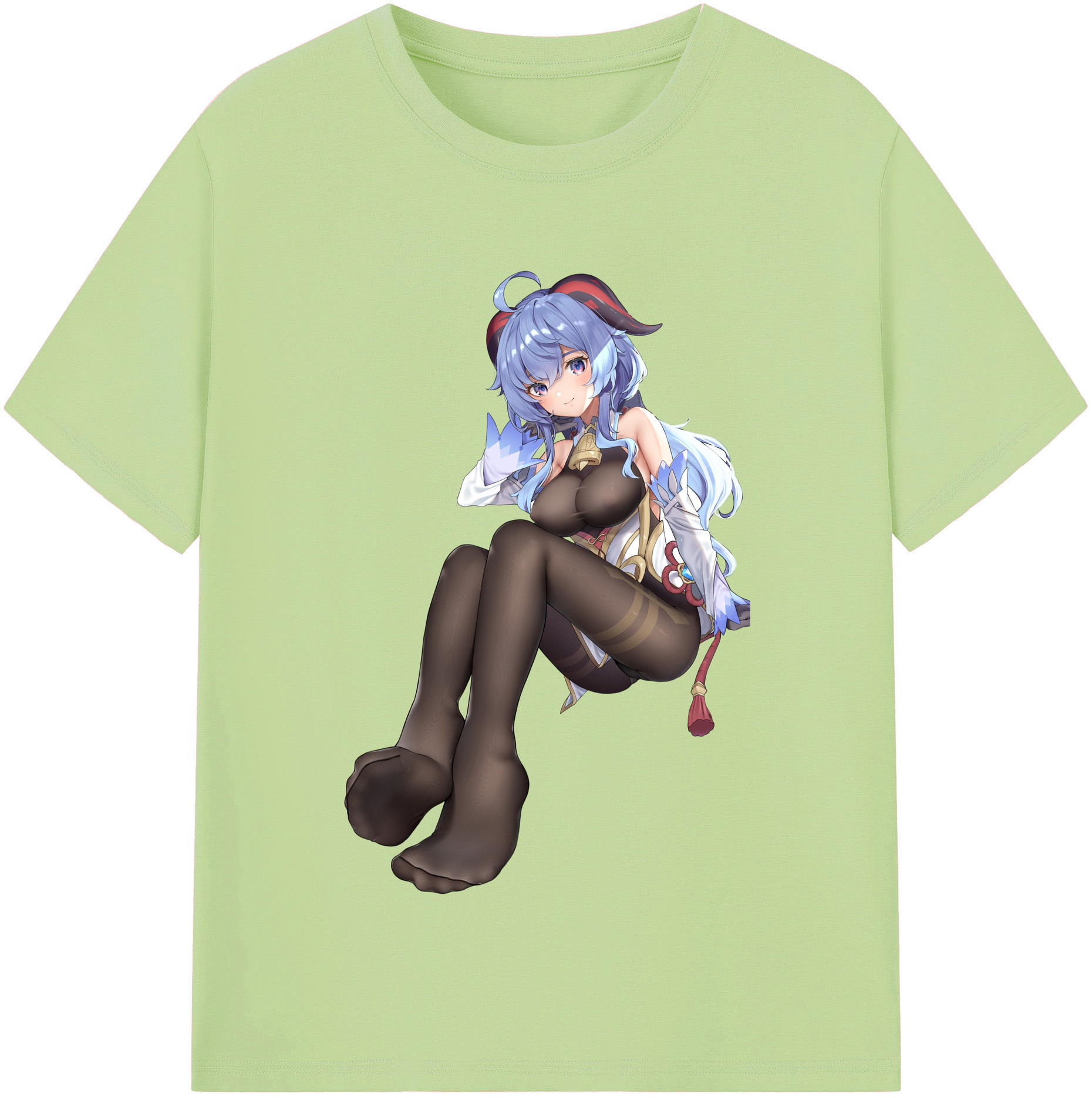 げんし神 甘雨 かんう genshin Ganyu 綿100％半袖Tシャツ（フロントプリント）
